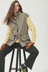 Chaleco Inesa tejido de cuadros multicolor